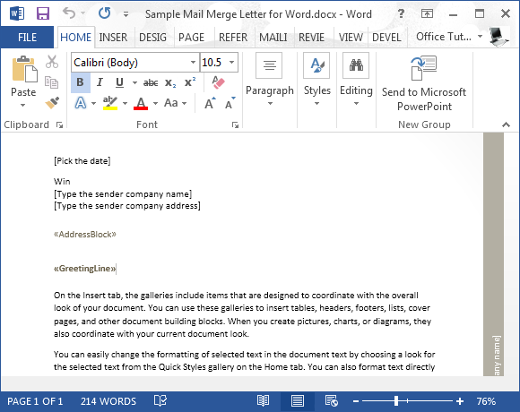 mail merge letters in word for mac